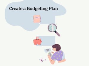 Organized woman creating a budget plan in her notebook to manage her finances. She knows the importance of Budgeting your Money.