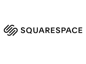 Websites to Start Your Business: Black Squarespace logo on white background - A bold and sleek design featuring the word 'Squarespace' in black, with sharp lines and modern typography.