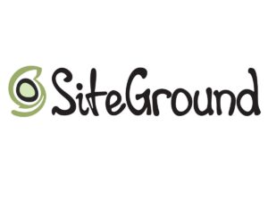 Hosting providers - Siteground logo: A black text 'Siteground' on a white background, representing the web hosting company Siteground, one of the popular hosting providers in the industry.