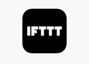 The letters 'IFTTT' in white text inside a black square. This image represents the IFTTT logo, a web-based service that allows users to create chains of simple conditional statements, called applets, and automate various tasks across different web applications, including Scheduling Tools for Social Media.