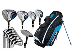 Callaway Strata Ultimate golf set featuring wedges, a driver, and a putter, perfect for golf enthusiasts of all levels.