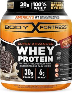 Image of Body Fortress Super Advanced Whey Protein Powder, Cookies N’ Crème,