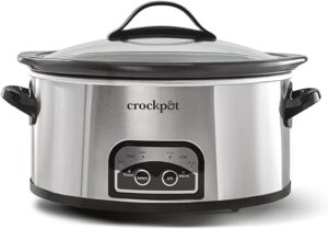 Image of Crock-Pot 6 Quart Programmable Slow Cooker with Timer and Auto Food Warmer Setting, Stainless Steel