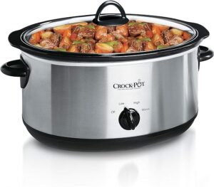 Image of Crock-Pot 7 Quart Oval Manual Slow Cooker, Stainless Steel (SCV700-S-BR)